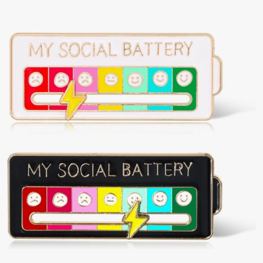 MY SOCIAL BATTERY pin. NEW